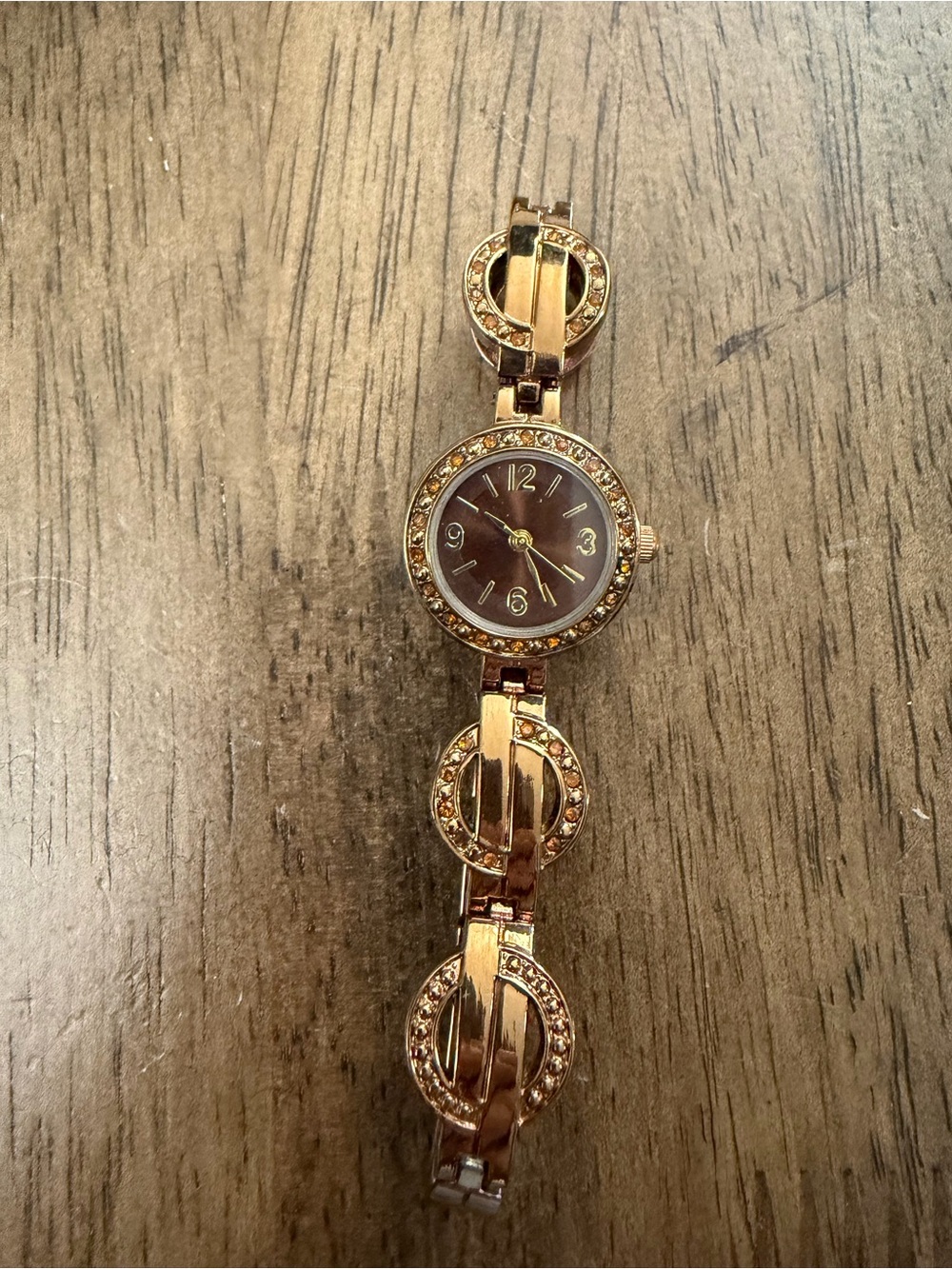 Rose Gold-Tone Crystal Accent Women's Bracelet Watch